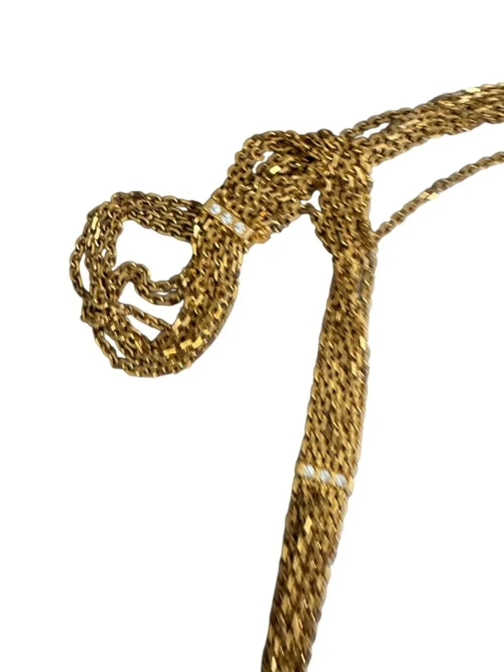 CHANEL Vintage Matelasse Black Silk Leather Rhinestone Chain Shoulder Bag